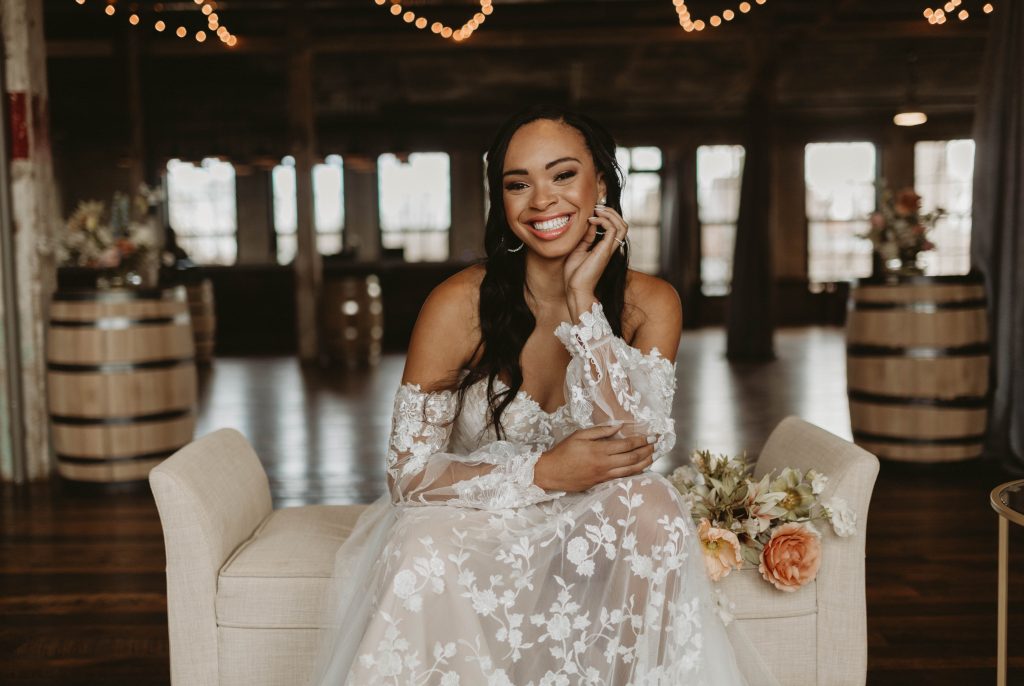 A smiling bride